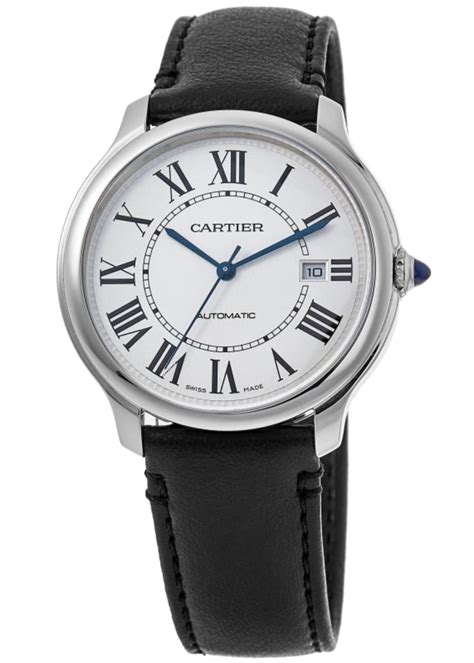 mens cartier leather watch